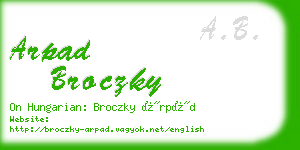 arpad broczky business card